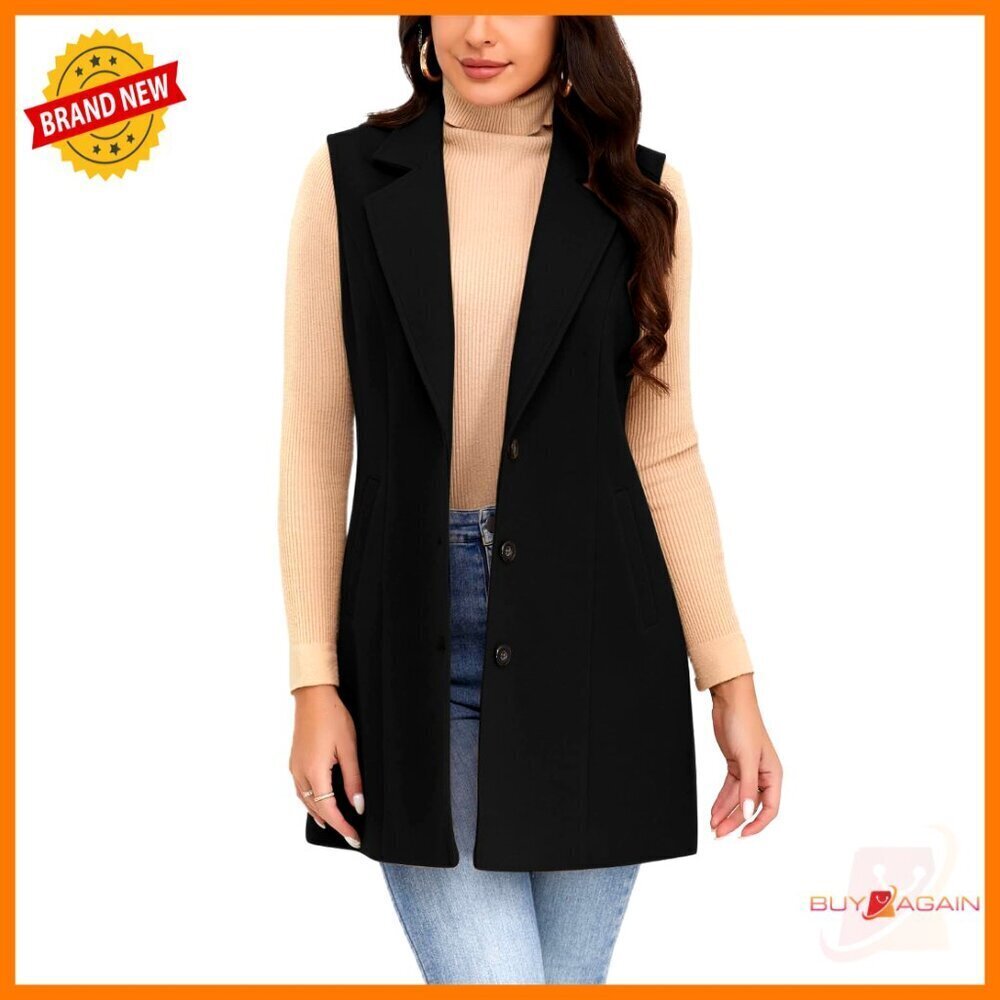 Sleeveless Wool Plaid Vest Slim Fit Blazer Style Casual Chic Fall Winter